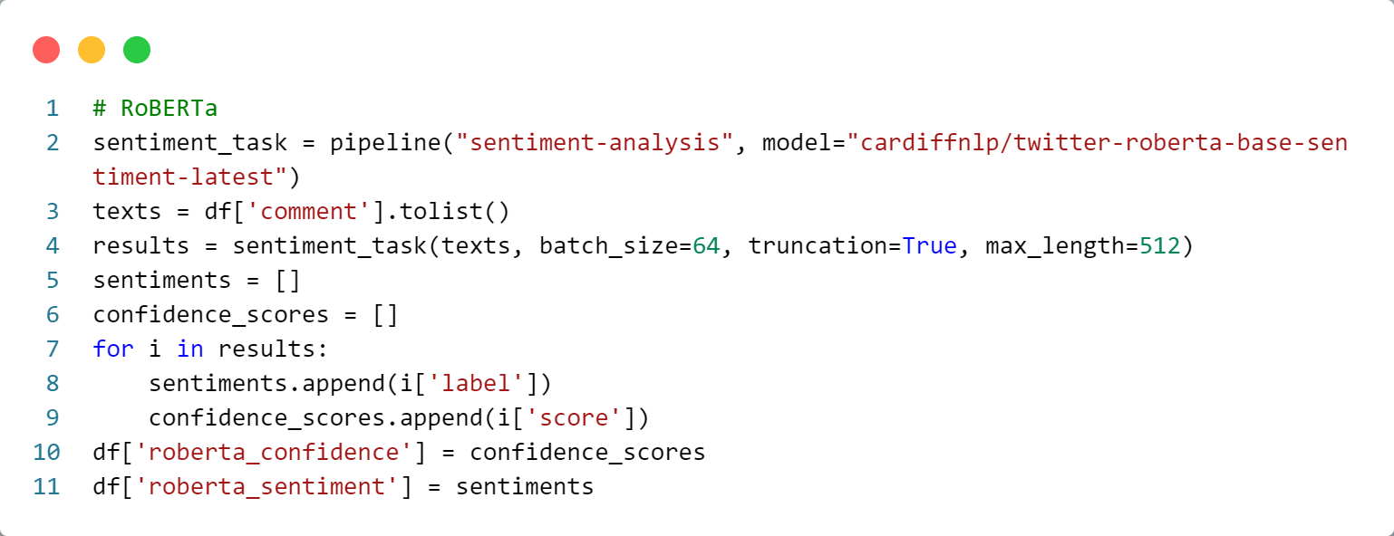 Sentiment Analysis with transformers